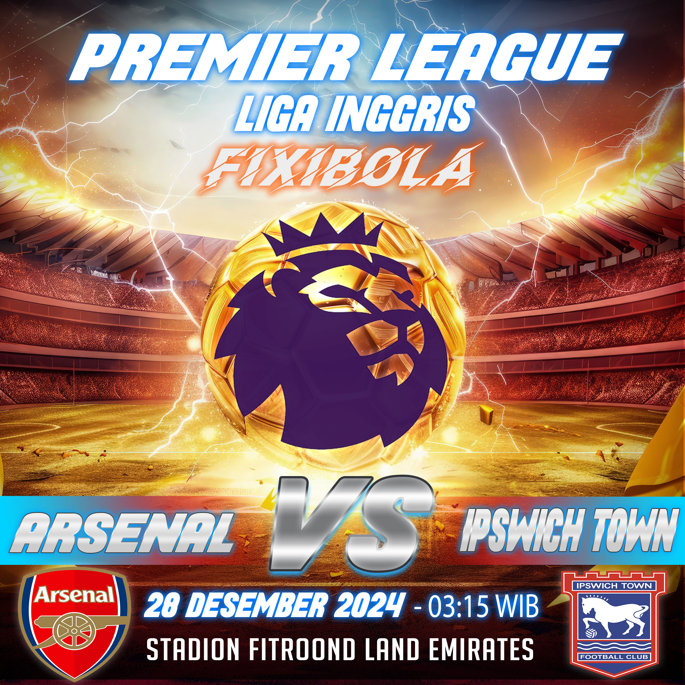 PREDIKSI BOLA ARSENAL VS IPSWICH TOWN